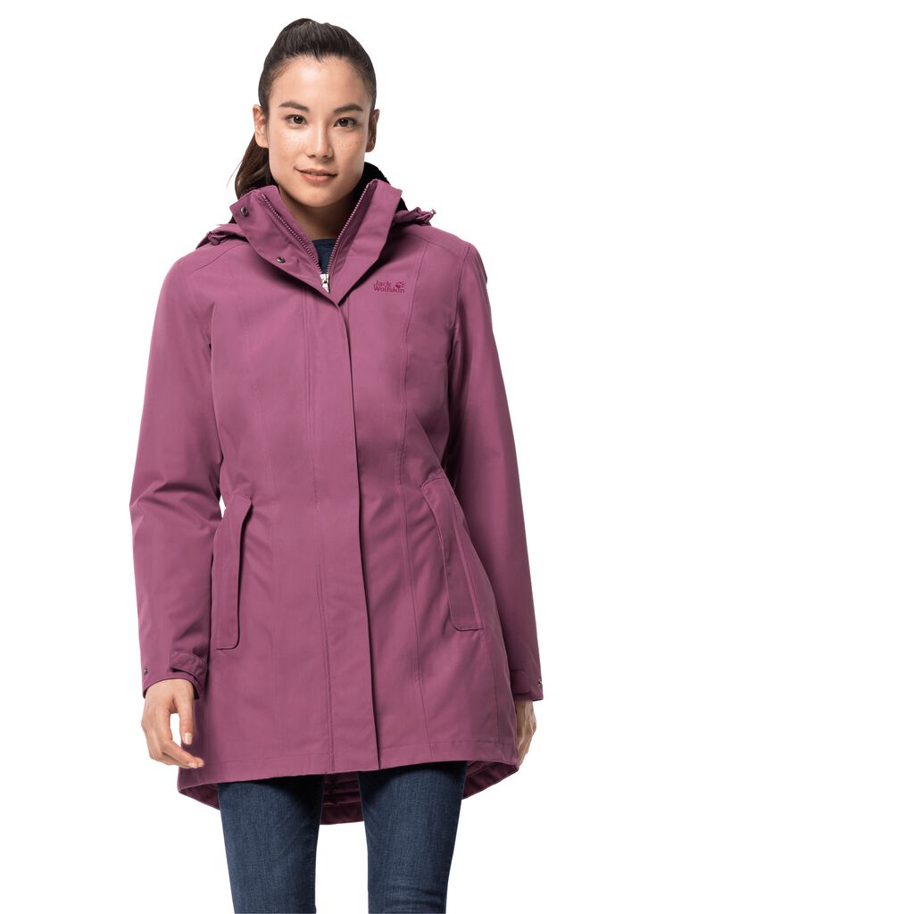 Jack Wolfskin MADISON AVENUE Női Vízálló Kabát Lila - JLRNYH-817